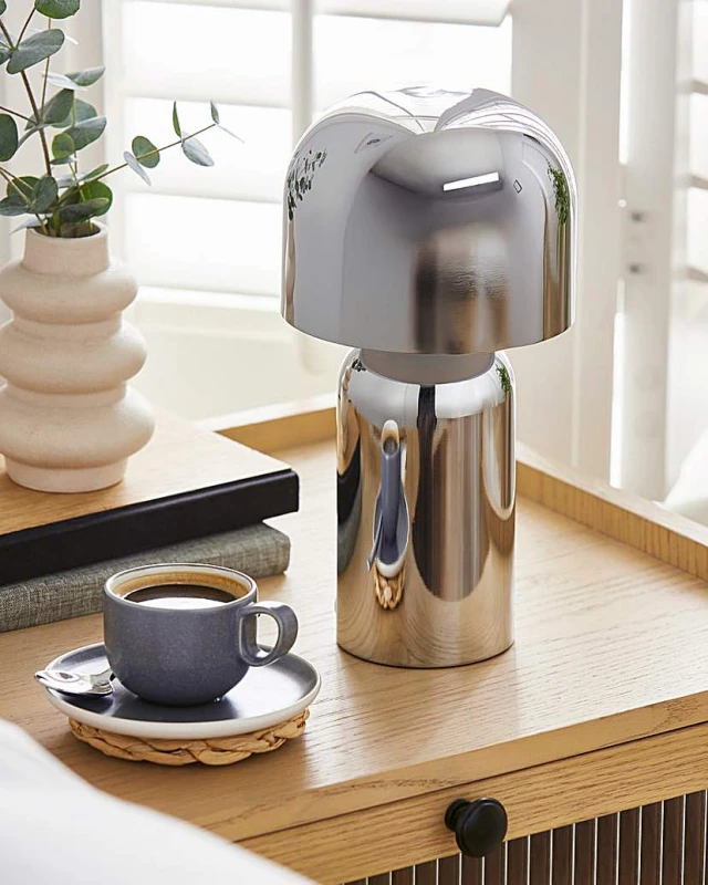 Image of Searchlight Mushroom Wireless Rechargeable LED Lamp Chrome - Searchlight Chrome DI81301