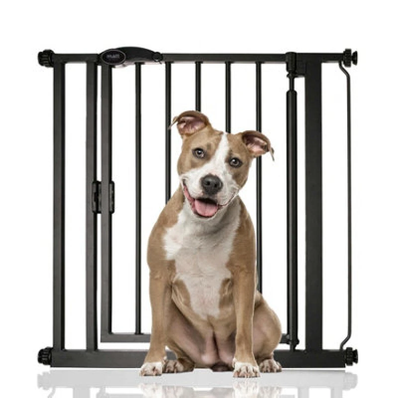 Image of Bettacare Auto Close Pet Gate, 75Cm - 82Cm, Matt Black, Pressure Fit Stair Gate For Dog & Puppy