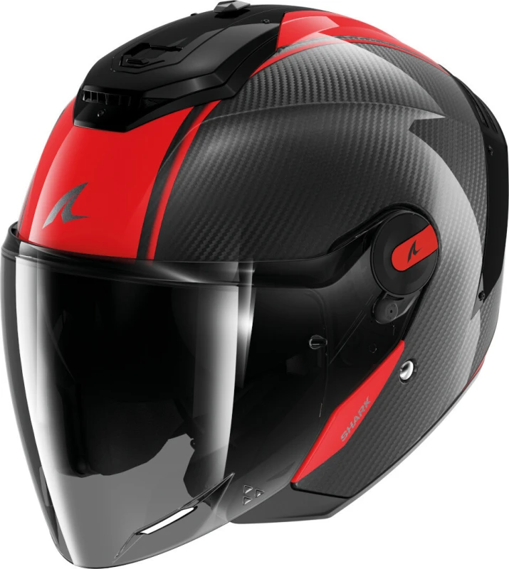 Image of Shark RS Jet Carbon Skin Jet Helmet, black-red, Size M for Men
