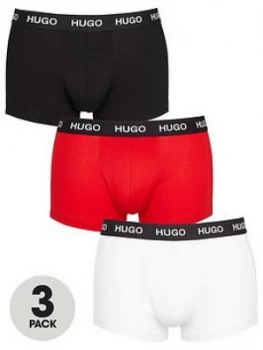 Image of Hugo Boss 3 Pack Trunks Black/Red/White Size M Men