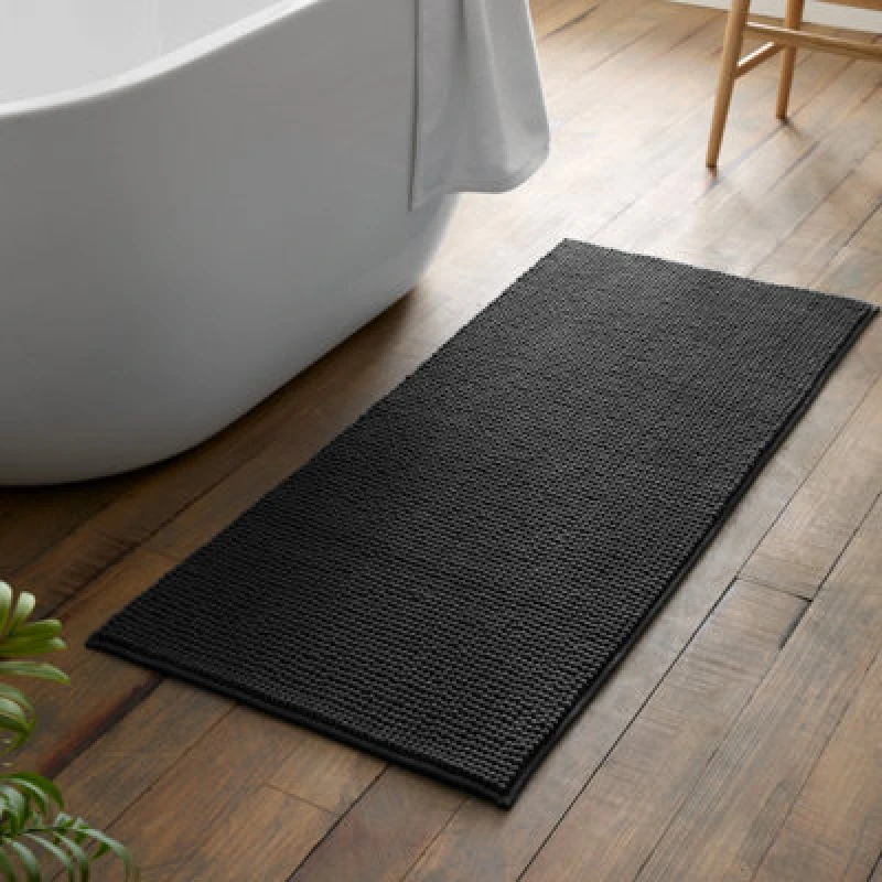 Image of Catherine Lansfield Bobble 50cm x 120cm Runner Bath Mat Charcoal