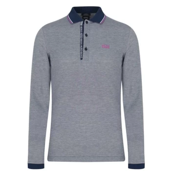Image of Hugo Boss Pleesy 4 Long Sleeve Polo Shirt Navy Size S Men