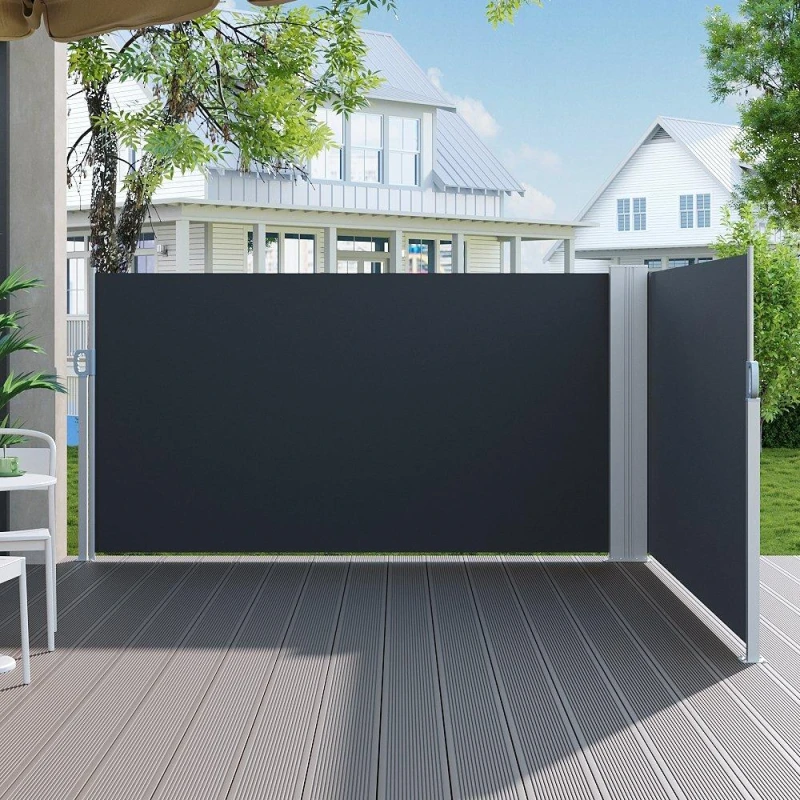 Image of Breeins Outdoor Retractable Privacy Awning Grey Grey L