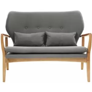 Image of Stockholm Grey Sofa with Birchwood Frame - Premier Housewares