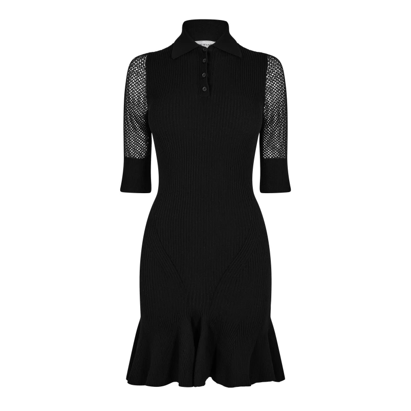 Image of Off White Womens Knitted Mini Dress Black female 6 (2XS)