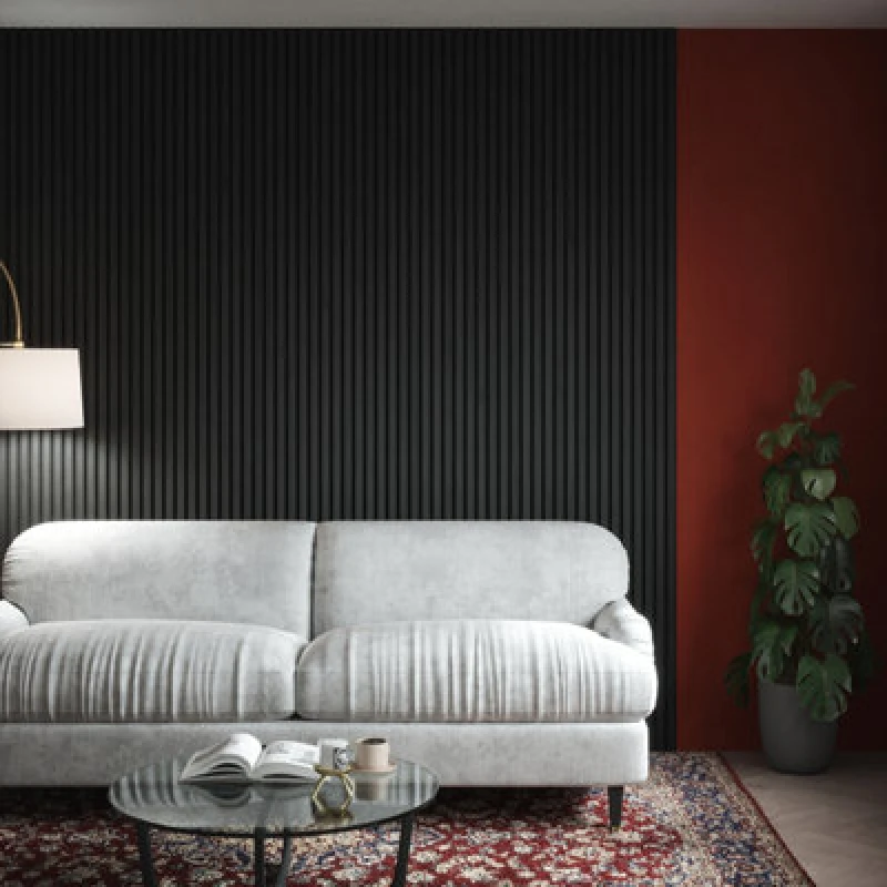 Image of Kraus Easy Living - Slate Grey - Acoustic Slat Wall Panel - (L) 240Cm X (W) 60Cm Single Panel