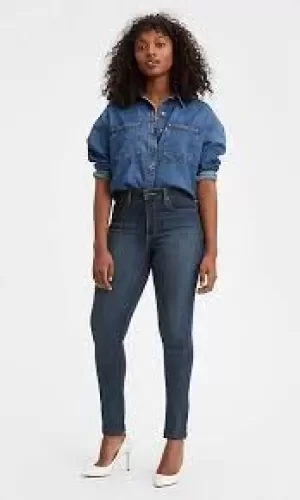 Image of Levis 721 HIGH RISE SKINNY womens in Blue - Sizes US 26 / 32,US 27 / 32,US 28 / 32,US 29 / 32,US 27 / 34,US 28 / 34,US 29 / 34,US 25 / 32,US 30 / 34,U