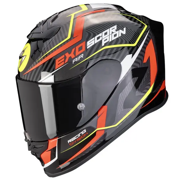 Image of Scorpion EXO-R1 Evo Air Coup Black Red Neon Yellow Full Face Helmet Size S