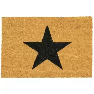 Image of Nicola Spring Coir Door Mat - 60 x 40cm - Black Star