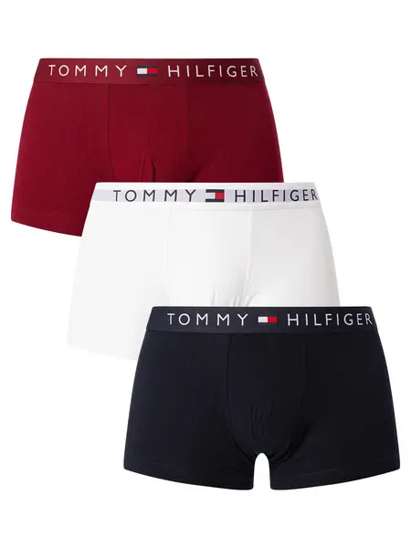 Image of Tommy Hilfiger 3 Pack Original Trunks Desert Sky/White/Rouge M