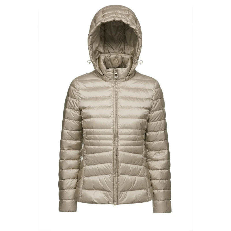 Image of Geox Womens Geox Jaysen Hooded Puffer Beige Female 38