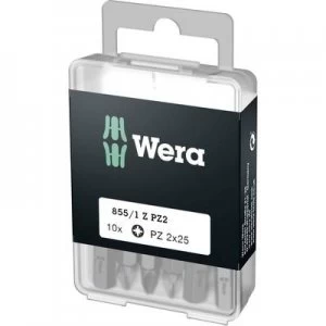 Image of Wera 855/1 Z DIY SiS Philips bit PZ 2 Tool steel hardened D 6.3 10 pcs