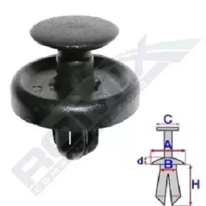 Image of ROMIX Clip, trim-/protection strip B25837 TOYOTA,LEXUS,AVENSIS Kombi (T25),COROLLA Verso (ZER_, ZZE12_, R1_)