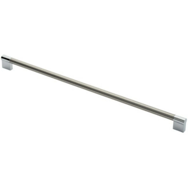 Image of Loops Keyhole Bar Pull Handle 460 x 14mm 448mm Fixing Centres Satin Nickel & Chrome Metallics unisex