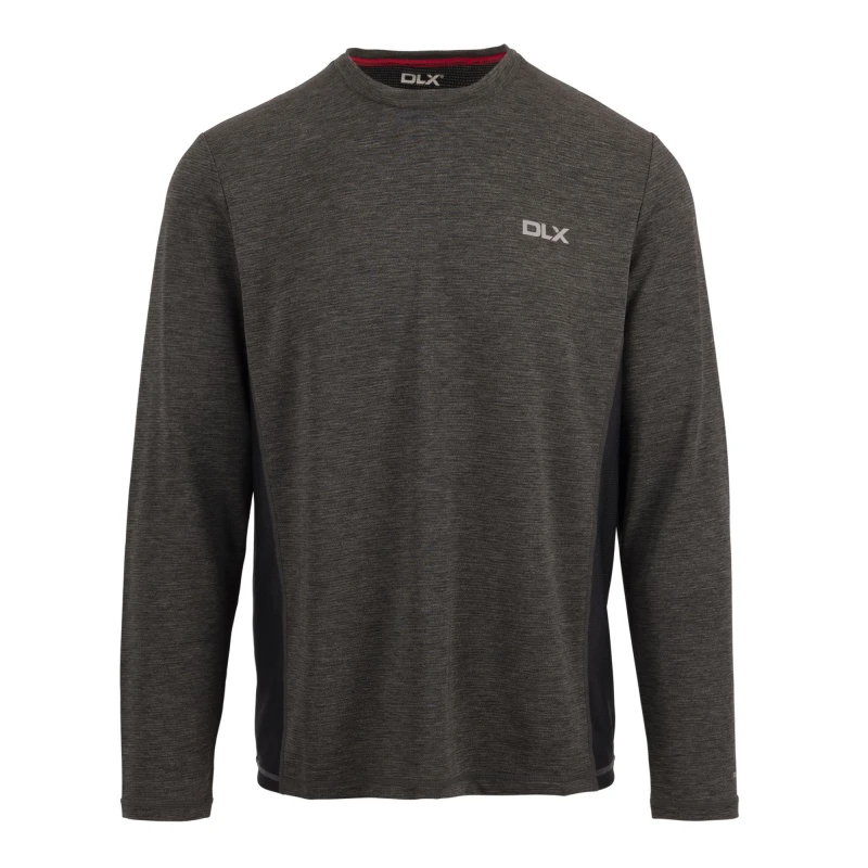Image of Trespass Trespass Men Charlie Long-Sleeved T-Shirt in Dark Grey Size: X-Large Dark Grey XL Male 5063574178914