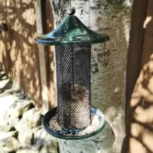Image of Tom Chambers - Oriental Stylish Garden Wild Bird Hanging Green Metal Sunflower Heart Feeder