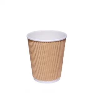 Image of 8Oz Kraft Ripple Rib Cup Pk25