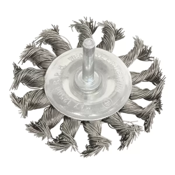 Image of Genuine SEALEY TKFBS75 Twist Kyest Wire Flat Brush 75mm with 6mm Shaft