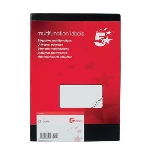 Image of Office CD Labels Inkjet and Laser Printable 2 per Sheet 117mm Diameter