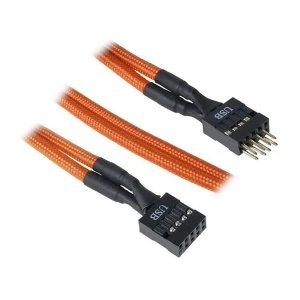 Image of BitFenix Alchemy Internal USB Extension 30cm - sleeved orange/black