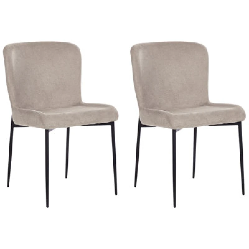 Image of Beliani Set Of 2 Dining Chairs Ada Taupe
