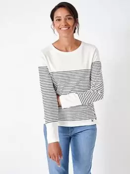 Image of Crew Clothing Cassandra Side Button Breton - Navy, Size 12, Women