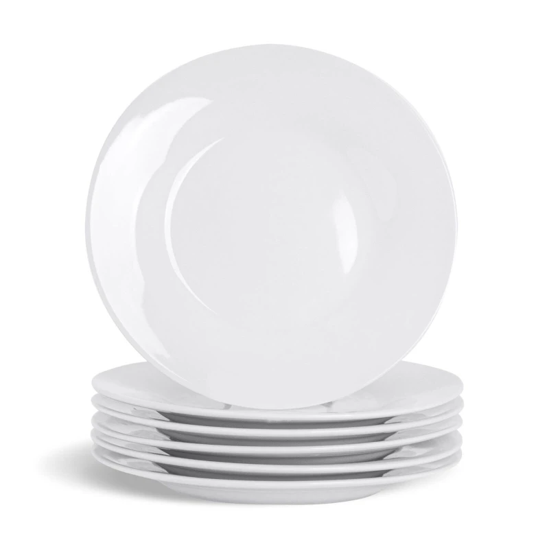 Image of Glim & Glam Dinner Plates Porcelain 6 Piece Set 10.4" White unisex