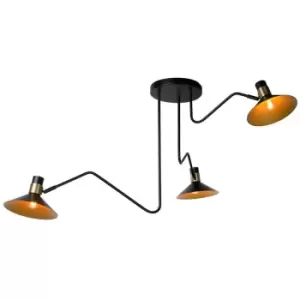 Image of Lucide PEPIJN - Flush Ceiling Light - Ø108cm - 3xE14 - Black