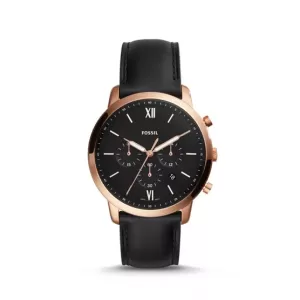 Image of Fossil Mens Neutra Chronograph Leather Watch - Black