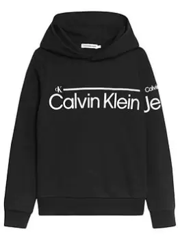 Image of Calvin Klein Jeans Boys Institutional Logo Hoodie - Black