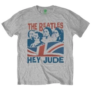 Image of The Beatles - Windswept/Hey Jude Unisex Medium T-Shirt - Grey