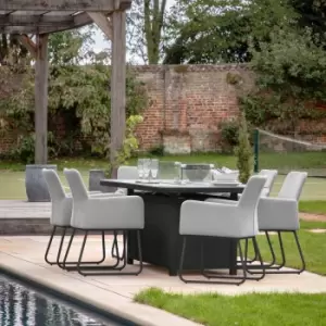 Image of Gallery Direct Alco 6 Seater Dining Set with Fire Pit Table Slate