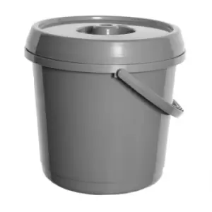 Image of Whitefurze 14L Bucket & Lid Silver
