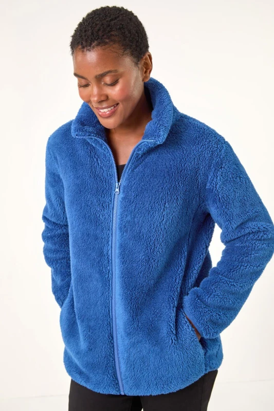 Image of Roman Soft Sherpa Fleece Jacket Royal