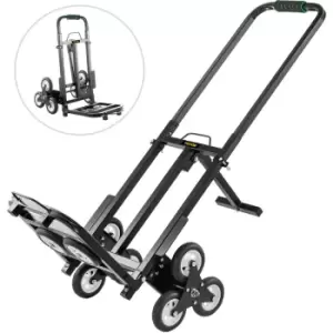 Image of VEVOR Stair Climbing Cart 330lbs Capacity, Portable Folding Trolley With 5Inch Wheels, Stair Climber Hand Truck With Adjustable Handle For Pulling, Al