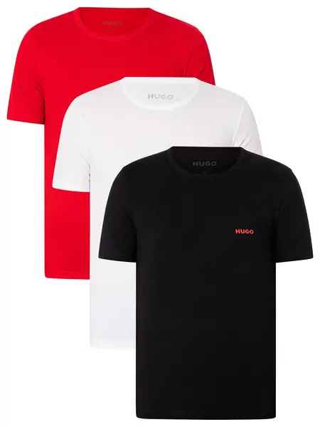 Image of HUGO 3 Pack Lounge T-Shirts Black/Red/White M