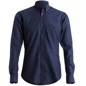 Image of Kustom Kit Mens Slim Fit Long Sleeved Oxford Work Shirt (15.5) (Navy)