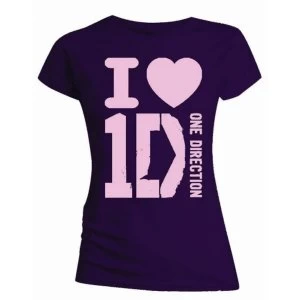 Image of One Direction - I Love Womens Medium T-Shirt - Purple