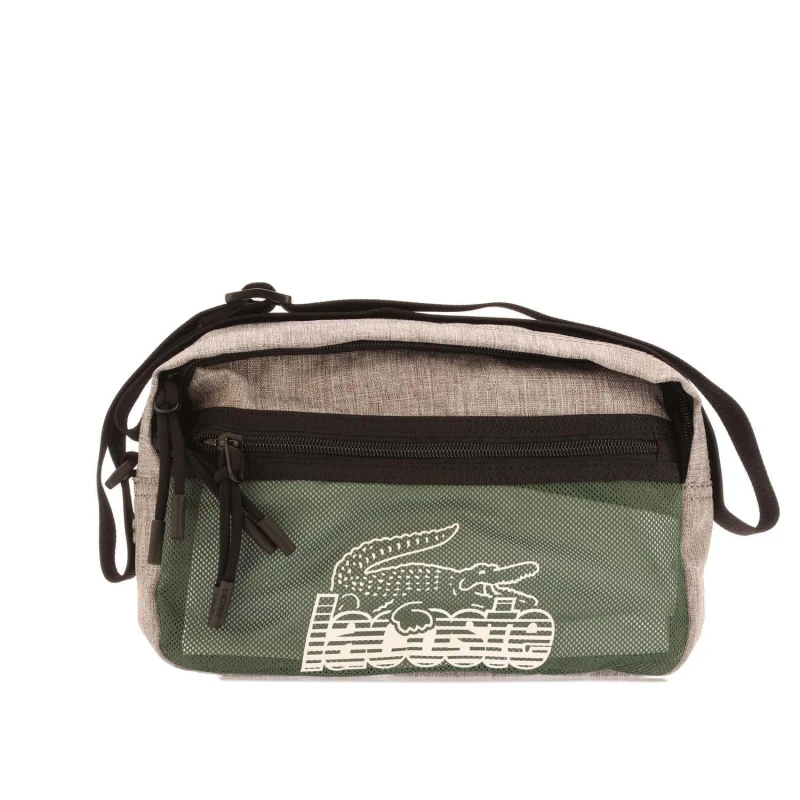 Image of Lacoste Neocroc Contrast Print Shoulder Bag - Grey Grey One Size