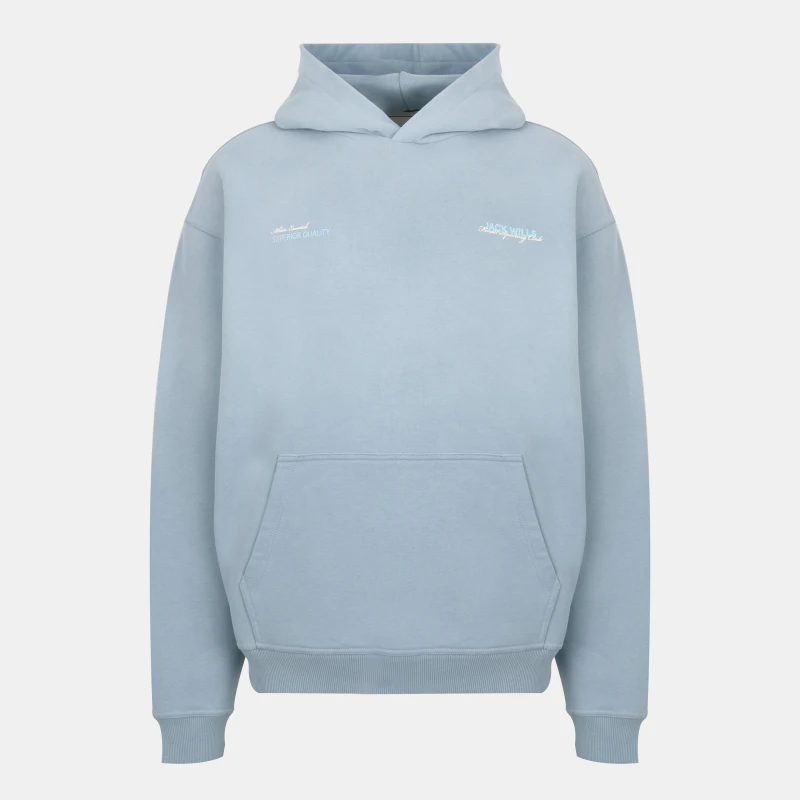 Image of Jack Wills Mens JW Established Hoodie Storm Cloud male S