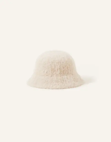 Image of Accessorize Fluffy Bucket Hat Natural