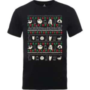 Image of Disney The Nightmare Before Christmas Jack Sally Zero Faces Black T-Shirt - L - Black
