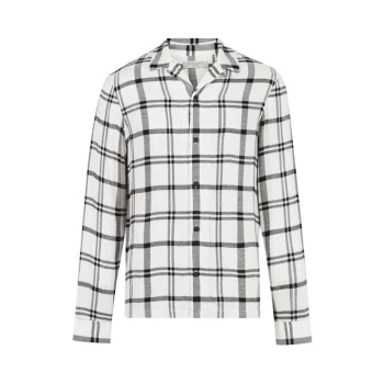 Image of AllSaints Arline Long Sleeve Shirt - Ecru/Jet Black