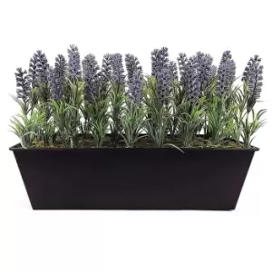 Image of GreenBrokers Artificial Lavender Plant in Black Window Box 45cm