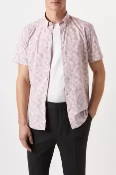 Image of Pink Slim Fit Printed Shirt