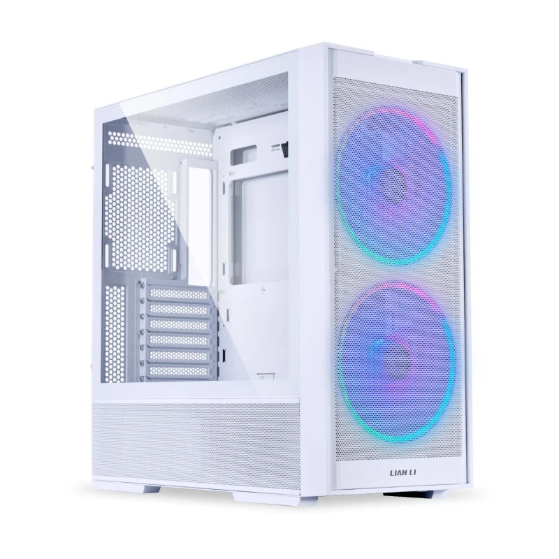 Image of Lian Li LANCOOL 206 Mid-Tower ATX Case, 2x 160mm RGB fans - White - LANCOOL 206RW