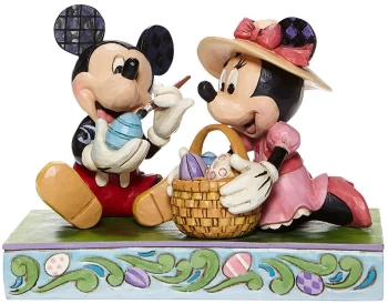 Image of Mickey Mouse Easter Artistry (Mickey & Minnie Holding Easter Basket Figurine) Collection Figures multicolor