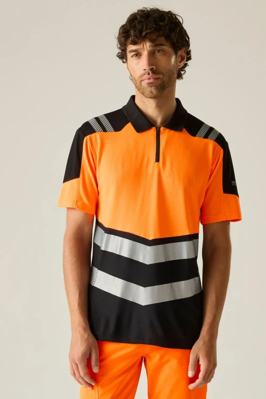 Image of Regatta Mens Hi-Vis X-PRO Polo Shirt in Orange Size: Large Orange Male L