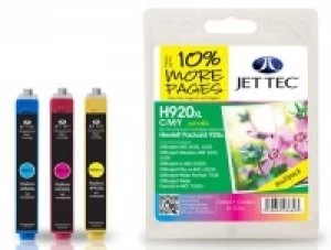 Image of HP920XL CMY MULTIPACK Remanufactured JetTec Ink Cartridge H920CMYXL