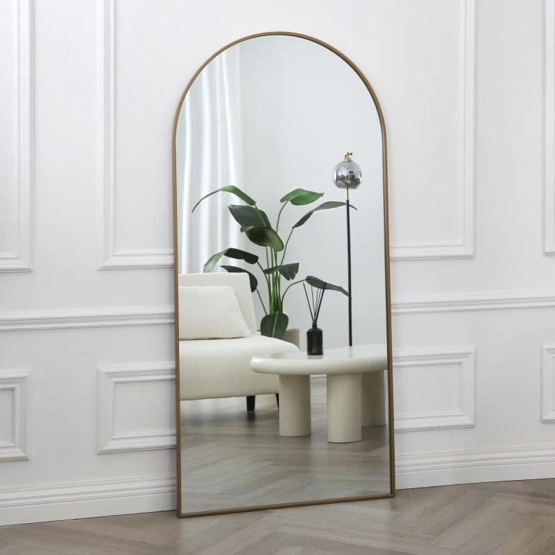 Image of Home Garden Direct Anax - Full Length Arch Mirror - Gold Frame - 170x80cm Size: 170x80cm Gold Unisex 170x80 cm